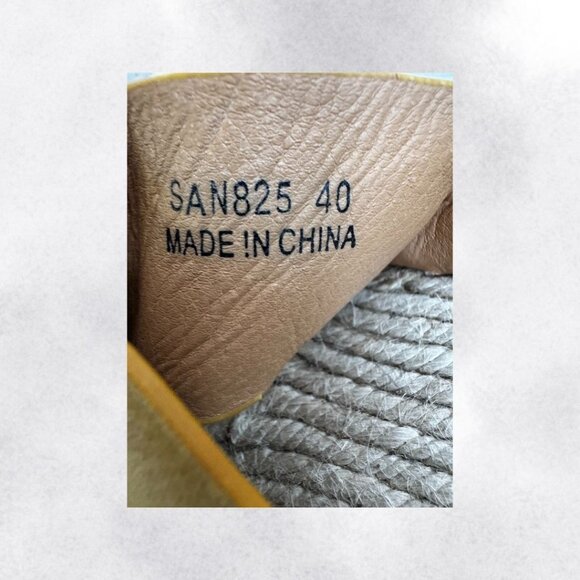 Mustard Yellow Suede Strap Espadrille Slides - Picture 7 of 8